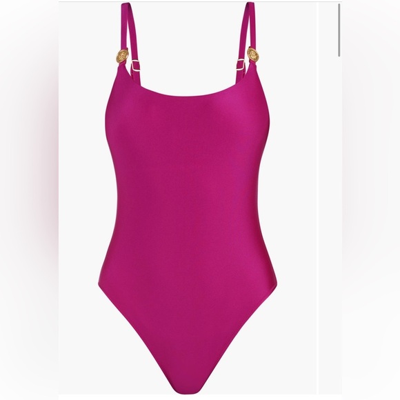 L’AGENCE Remi Shimmer One-PieceSwimsuit Fuchsia Pink - Picture 1 of 9